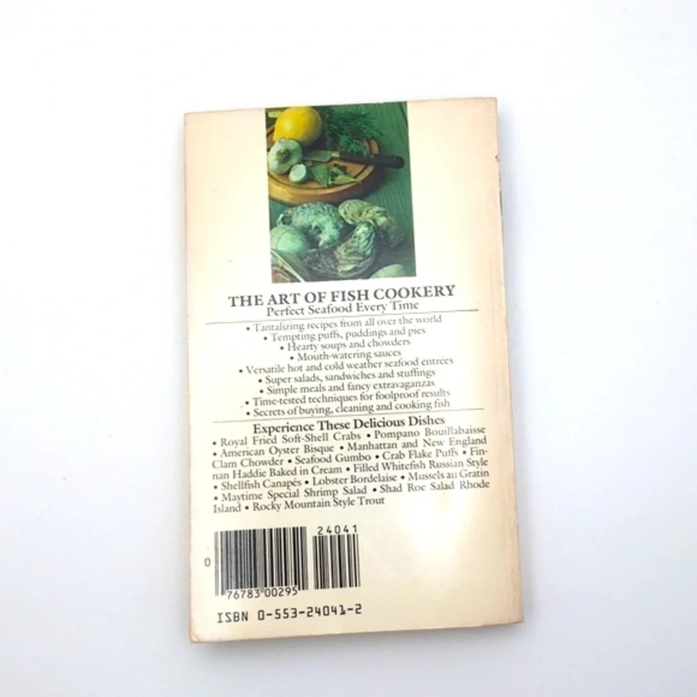 Vintage 80s Seafood Cookbook Art of Fish Cookery